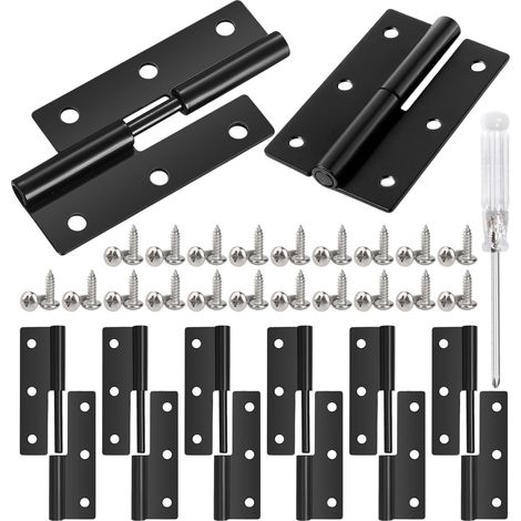 8 Pièces Charnière Plate Set Charnières Amovibles en Fer (1/5)