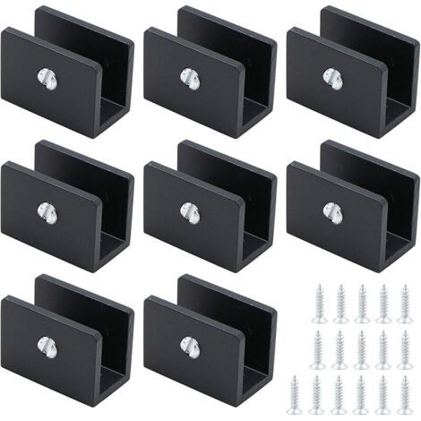 Pair 8 x Glass Shelf Brackets, Can Be Used for Kitchen, Bathroom, Living Room and Wooden Shelf Brackets, Adjustable Glass Clips, Shelf Mount (1/5)