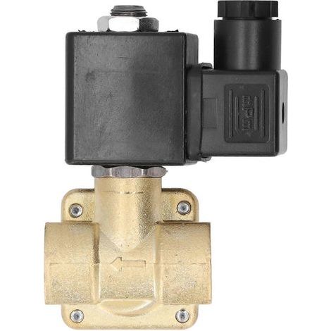 Électrovanne G3/8" normalement fermée, 2 positions, 2 voies, pilote haute pression, en laiton, 220 V CA (1/5)