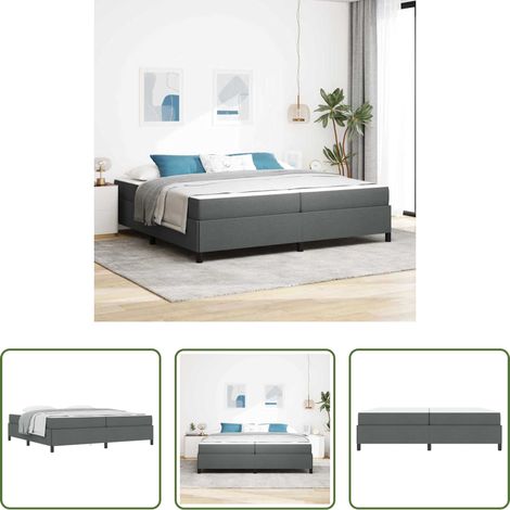 vidaXL Stoffbett - Boxspringbett mit Matratze Dunkelgrau 200 x 200 cm Stoff (1/5)