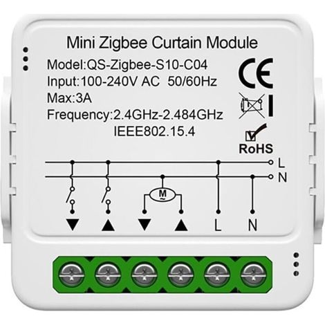 Interrupteur Volet Roulant - WiFi 2,4 GHz - Compatible Alexa Google Home - Minuterie Programmable - IP44 - Blanc - 1 Pièce (1/4)