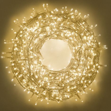 Catena Luminosa di Natale a 300 LED con 8 giochi di Luce per uso Interno/Esterno (Luce Calda) (1/2)