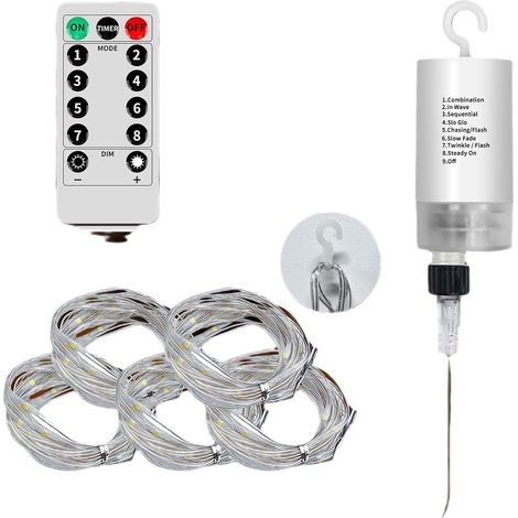 Rideau lumineux d'extérieur, 3 m x 3 m, 300 LED, avec télécommande, 8 modes, étanche, à fixer au mur, idéal pour les jardins, balcons, tonnelles et décorations de fêtes (lumière blanche chaude) [Class
