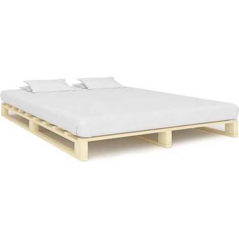 Cadre de lit de palette sans matelas 160x200 cm bois massif pin