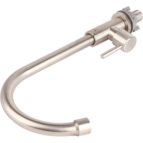 Grifo de cocina Grifo monomando de agua fría Grifo para fregadero Rosca G1/2 pulgada Giro de 360° Fácil instalación Acero inoxidable 29 cm (1/5)