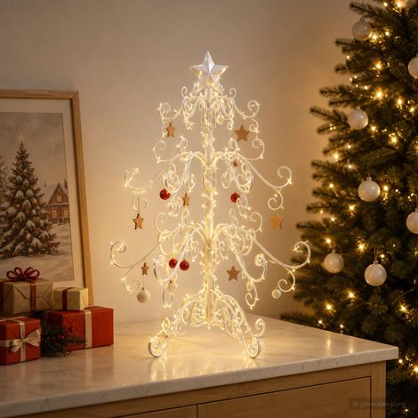 vidaXL Árbol de Navidad de metal KUOPIO 60 cm acero White (1/5)