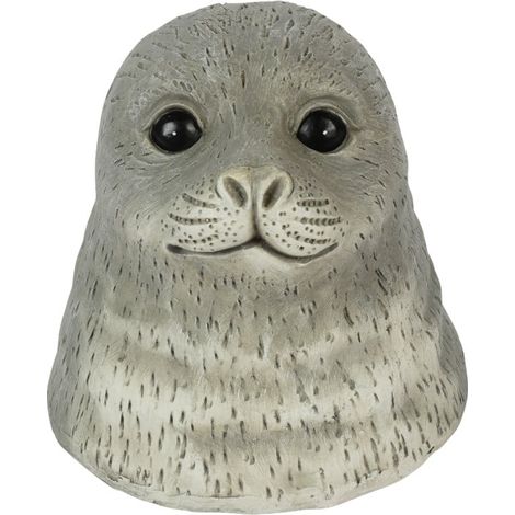 Flamingo Dekofigur Seehund Siebert Schwimmtier Polystone 14,5 x 13,5 cm grau Figur