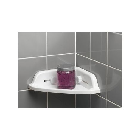 Etagère de douche d'angle à ventouses Blanc 25x25x10 cm (1/3)