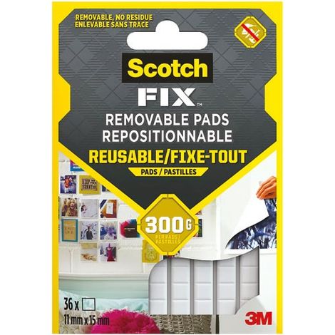 SCOTCH - Pastille double face bandelette 11 x 15 mm paquet de 36 (1/2)