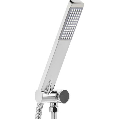 Ducha de mano moderno clásico rectangular 1 modo de rociado metal plateado Chilapa