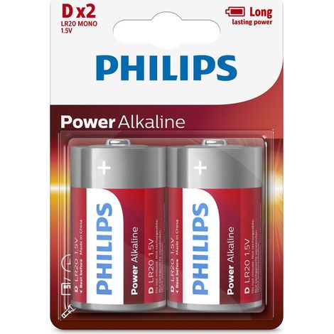 Piles Philips PILES ALCALINES LR20 X2 (1/5)