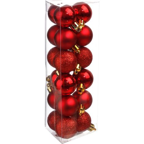 Déco de sapin Lot de 18 Boules de Noël D 3 cm - Rouge - Feeric Christmas (1/3)