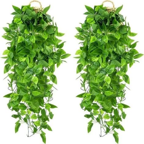 2pièce Plantes Suspendues Artificielles, Convient pour Mariage, Jardin, Panier Suspendu, Couloir, décoration Murale-100cm (1/4)