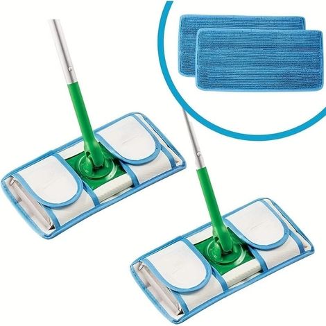 Packung mit 4 Nachfüllpackungen ultra-absorbierender Mikrofaser-Reinigungspads, waschbar und wiederverwendbar, für Trocken- und Nassreinigung, langlebig und fusselfrei. (1/4)