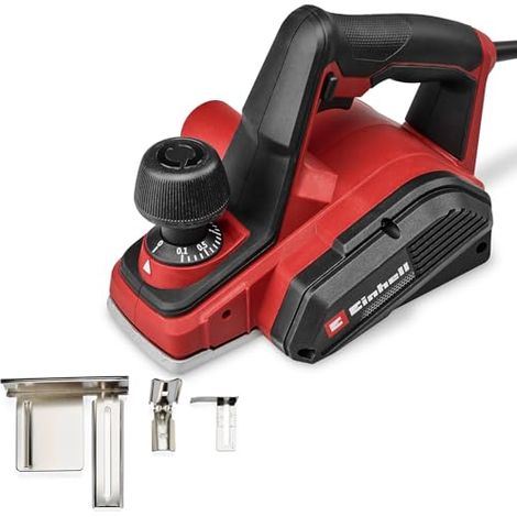 Einhell cepillo eléctrico TC-PL 800 (800W, 82 mm ancho de cepillado, hasta 2 mm de profundidad de cepillado, tope de profundidad de rebaje/tope paralelo, adaptador de aspiración, incl. 2 cuchillas HM)