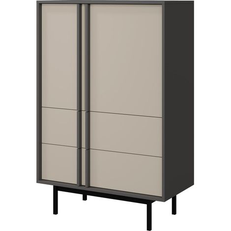 Cómoda Levali 104, Beige, Con cajones y puertas, Número de cajones: 0, 127x83x43cm