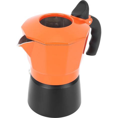 Cafetière italienne Moka à 2 valves en alliage d'aluminium résistant à la chaleur et à isolation thermique, idéale pour la maison et le bureau, 300 ml (6 tasses). (1/5)