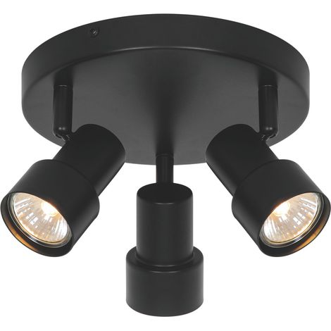 Plafonnier Boston 3-rondel Métal Noir, H.13,5 IP20 GU10 /Nordlux Intérieur (1/5)