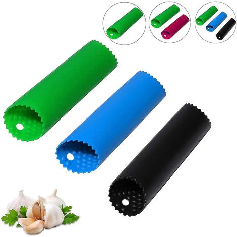 3er-Pack Silikon-Knoblauchschäler, Schalenentferner-Rohrrolle, Knoblauchschäler-Küchenhelfer (1/4)