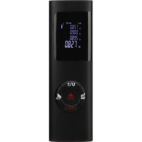 Télémètre électronique rechargeable USB, haute précision, avec batterie intégrée, noir.