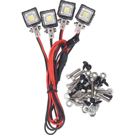 RC-Car-Scheinwerfer für Axial SCX10 90046 Redcat, weißes Licht, hochleistungsfähiger LED-Scheinwerfer, Maßstab 1:10, 4 LEDs (1/5)