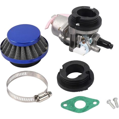 Carburateur + filtre à air bleu + cheminée pour moteur 2 temps 47cc 49cc, pièces détachées pour mini moto, quad enfant. (1/4)