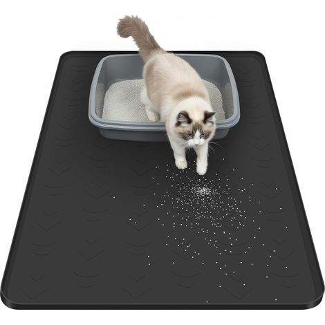 Katzenstreumatte, lebensmittelechtes Silikon, wasserdicht, rutschfest, für Katzentoilette, Mehrkatzenhaus (1/5)