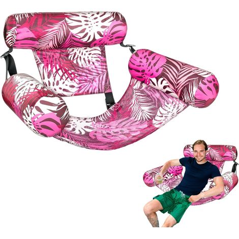 Chaise Longue Gonflable Bouées Gonflables pour Adultes,Hamac Flottant Motif pour Famille Vacances Camping Lac Pique-Nique Jardin (1/5)