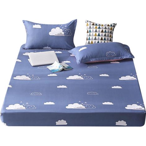 1 Ensemble de literie, polyester, imprimé floral, taie d'oreiller, drap-housse, grand lit（Q3 : Nouveaux produits pour le mois d'août） (1/5)