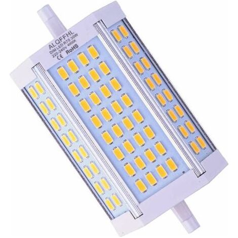 Ampoule LED R7S 118mm Dimmable 30W, LED Linéaire Projecteurs de type J à double extrémité (200W 300W Halogène T3 Equivalent), 3000LM 4000K, Lampes murales/de sécurité/de sol (Blanc Naturel) (1/5)