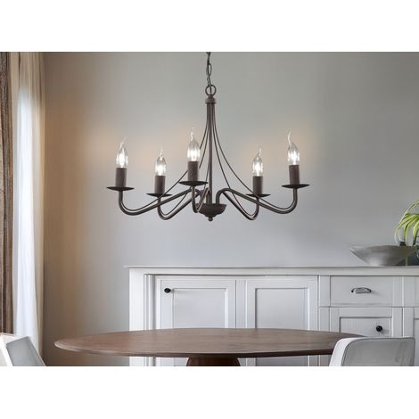 Kronleuchter COUNTRY Landhaus 5-flammig Metall in Rostoptik Ø 55cm