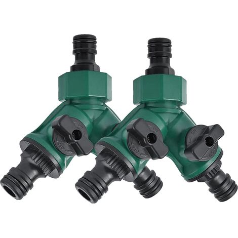 E-RFSEY 2-Wege-Bewässerungsverteiler 2 x 3/4" Kunststoff 2-Wege-Wasserverteiler für Landschaftsbau, Gartenbau, Blumenanbau, Bewässerung