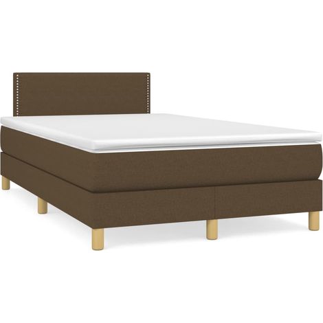 Maison Exclusive - Giroletto a Molle con Materasso Marrone Scuro 120x200cm Tessuto (1/5)
