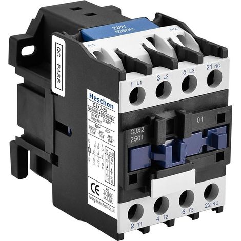 Wechselstromschütz CJX2-2501, 220 V, 50/60 Hz Spule, 3P, 3-polig, normalerweise geschlossen, d. h. 25 A, Ue 380 V (1/5)