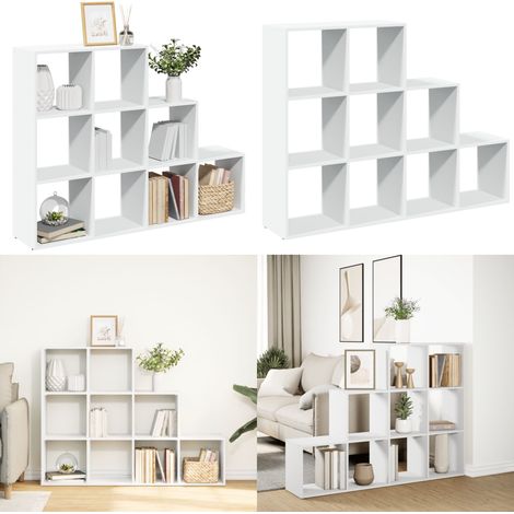 vidaXL Raumteiler-Bücherregal 3 Stufen Weiß 137,5x29x103,5 cm (1/5)