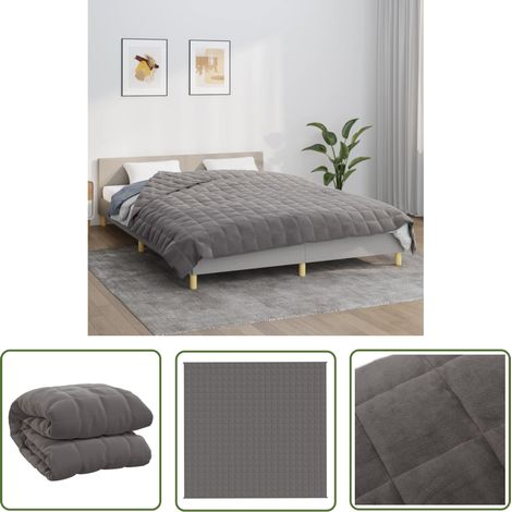 The Living Store Couverture lestée Gris 220x240 cm 15 kg Tissu - Couverture Lestée - Couverture Poids - Literie - Sommeil Profond - Relaxation (1/5)