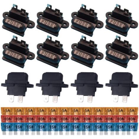 12 Porte-fusible, ATC Standard, Plastique Métal, 5A 10A 15A, Véhicule Bateau (1/5)