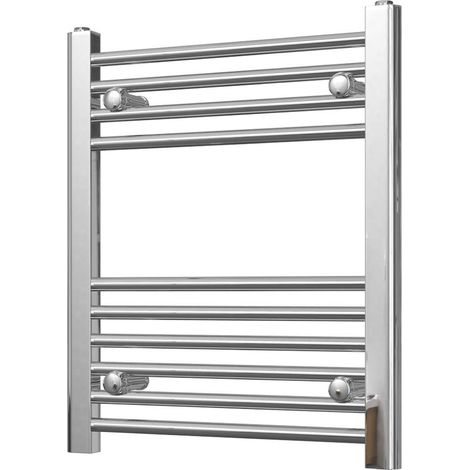 Zennor - Chrome Heated Towel Rail - H600mm x W500mm - Straight (1/3)