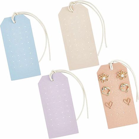 Set di 4 porta orecchini portatili in similpelle colorata con fori da 1 mm, espositori per orecchini in similpelle, porta orecchini, perni per orecchini, contenitori per gioielli