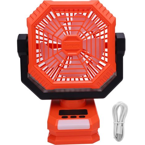 Ventilateur Camping 8000mAh – Crochet Pliable – Lumière – Tente/Pêche/Pique-Nique (1/5)