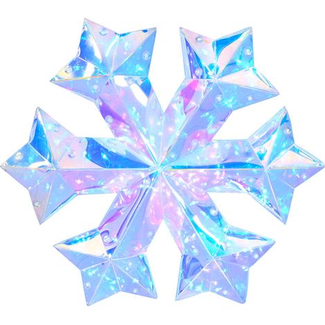 Prismatic Iridescent LED Snowflake Multicolour Ø 26 x 25 cm vidaXL (1/5)