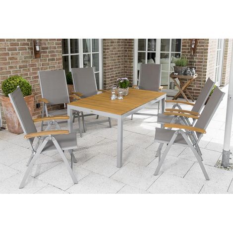 Naxos Set 7tlg 6 Sessel Tisch 150x90cm