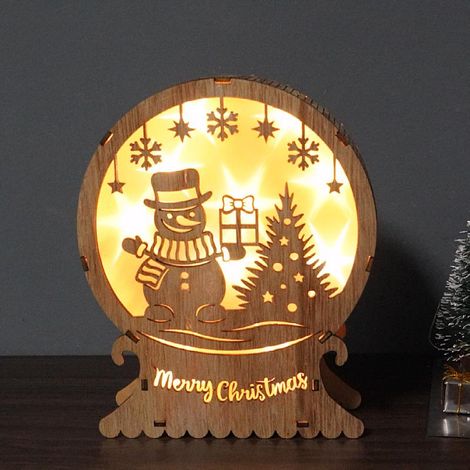 Décorations de Noël créatives en bois, maison lumineuse décorative unique en bois, pour tables, ornements, cadeaux pour les meubles de salon (1/5)