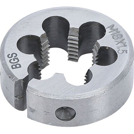 Bgs Technic – Filière M18 x 1.5 – Pas standard pour filetage propre – Acier GCr15 – Ø extérieur 38.1mm – Épaisseur 12mm