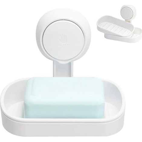 Filiyano – Support de savon amovible – Porte-savon à ventouse - Support de savon amovible - Accessoires de salle de bain - 2 niveaux - À suspendre ou (1/5)