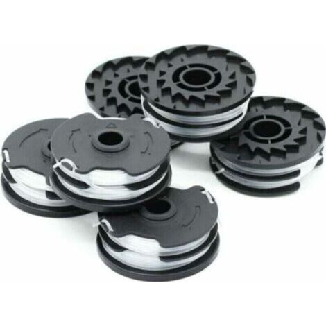 Pack of 6 replacement trimmer line spools for LIDL Parkside PRTA 20-Li A1, B2, C3, PRT 550 A1, A3, PRT 300 A1 cordless brushcutters - 2 x 4 m 1.6 mm Trimmer Accessory - Karteo (1/5)
