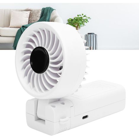 Ventilador portátil recargable: 5200 mAh, 6 velocidades, pantalla digital, desmontable y utilizable como ventilador de cuello para uso en interiores y exteriores. (1/5)