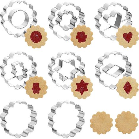Emporte-Pièces Noel en Acier Inoxydable pour Décoration de Gâteau Biscuit Pâtisserie 8 Emporte Pieces Linzer