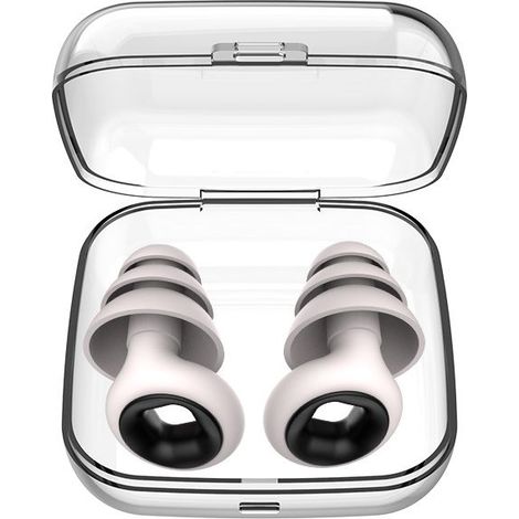 Bouchons d'oreilles anti-bruit, lavables et réutilisables, bouchons d'oreilles en silicone (1/4)