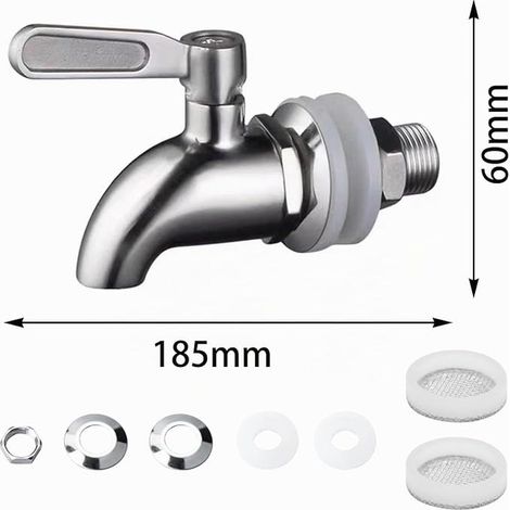 robinets de rechange pour distributeur de boissons, en acier inoxydable 304, 16 mm, style B (1/2)